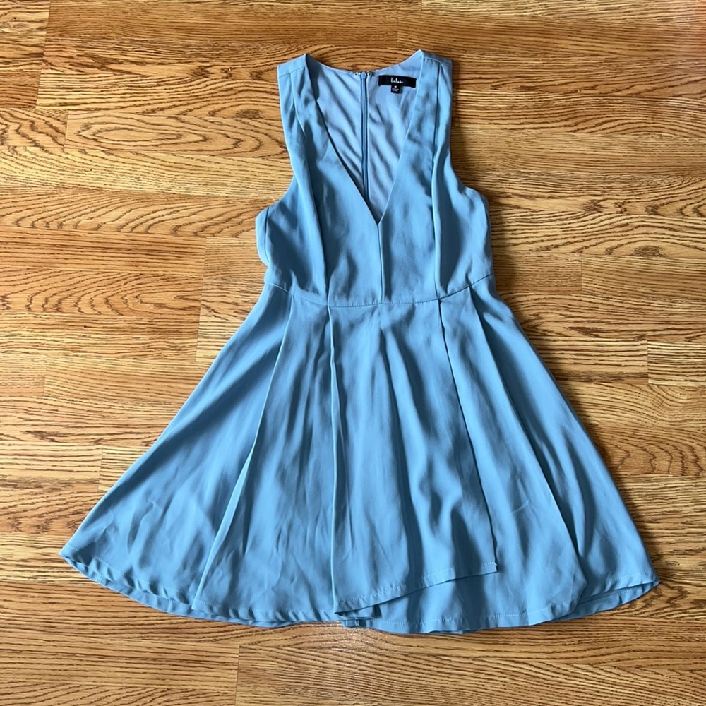 Light Blue Lulus Swing Dress Size Medium